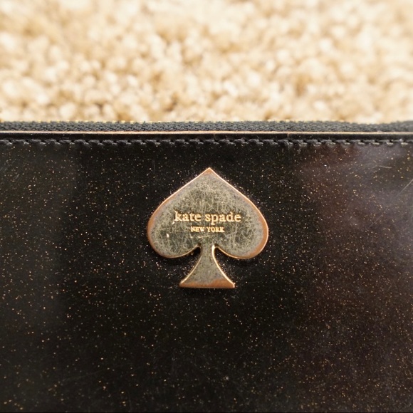 Kate Spade Black Glitter Bug Zip Pouch - Picture 5 of 8